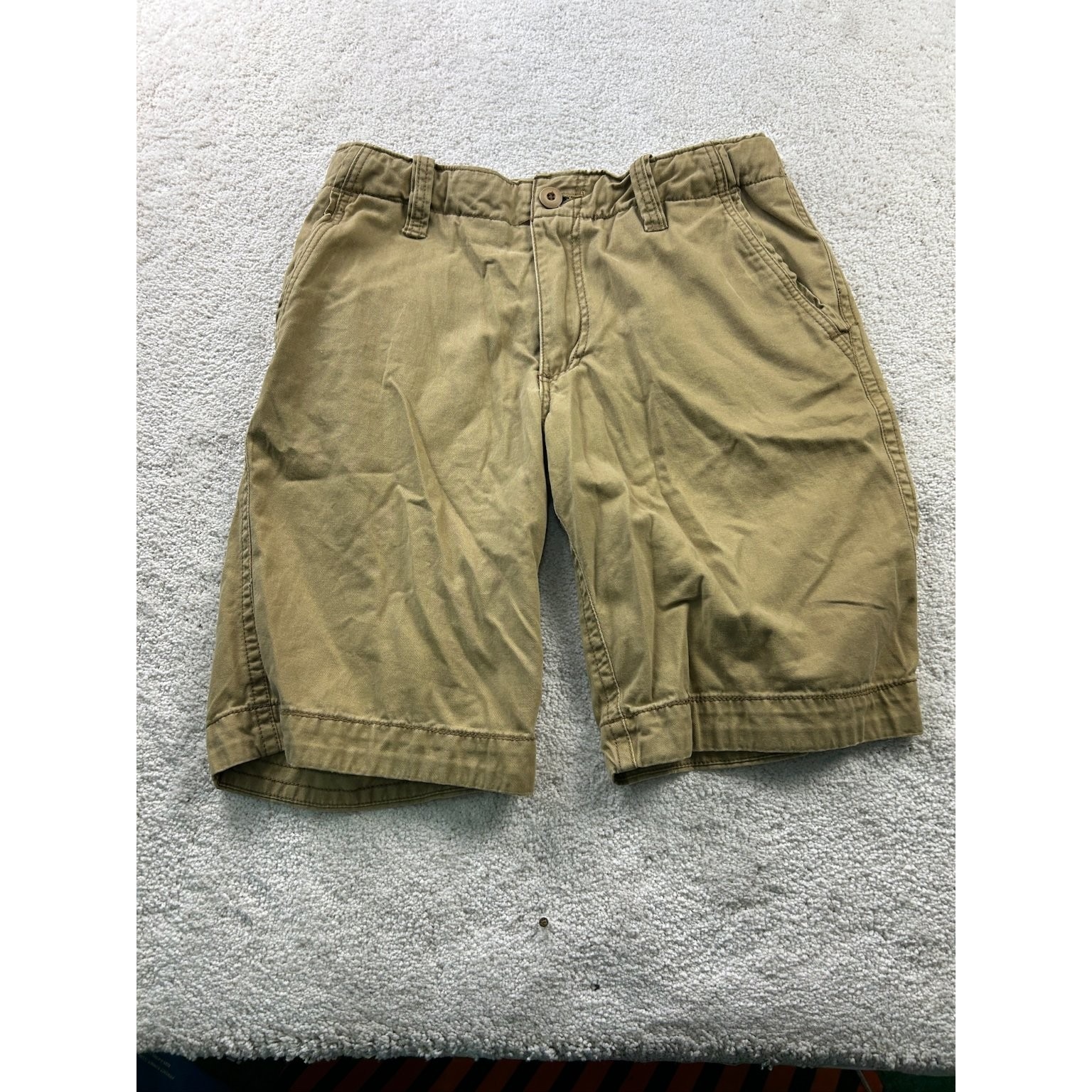 Aeropostale Men's Khaki Shorts 30 Cotton Flat Front Casual